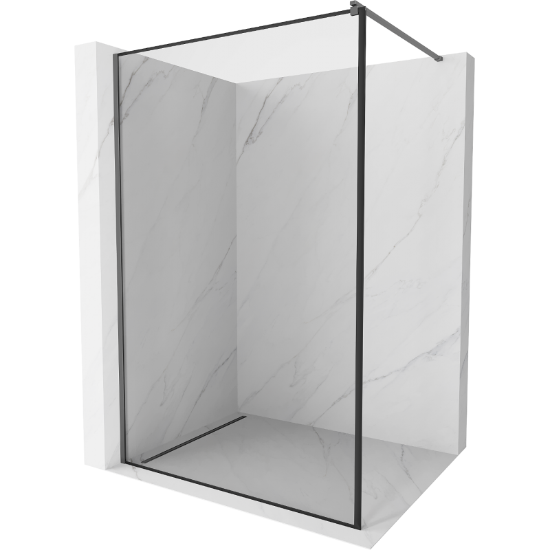 Mexen Kioto sprchová stěna Walk-in 110 x 200 cm, černý rámeček 8 mm, gun metal - 800-110-101-95-70