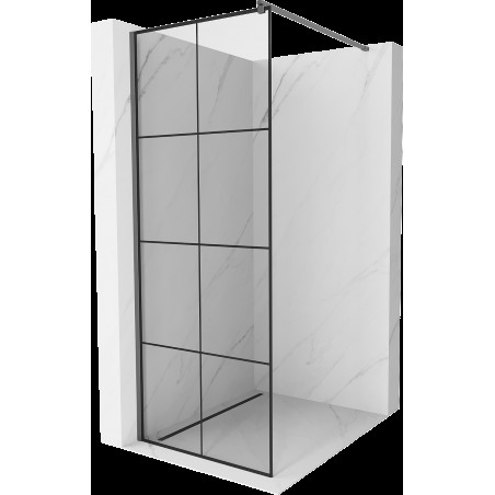 Mexen Kioto sprchová stěna Walk-in 90 x 200 cm, černý vzor 8 mm, gun metal - 800-090-101-95-77