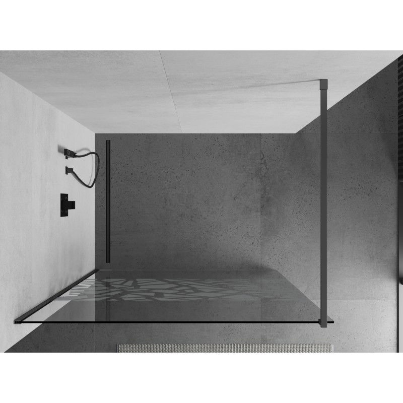 Mexen Kioto sprchová stěna Walk-in 140 x 200 cm, bílý vzor 8 mm, gun metal - 800-140-101-95-85