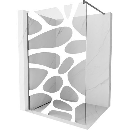 Mexen Kioto sprchová stěna Walk-in 80 x 200 cm, bílá vlna 8 mm, gun metal - 800-080-101-95-97