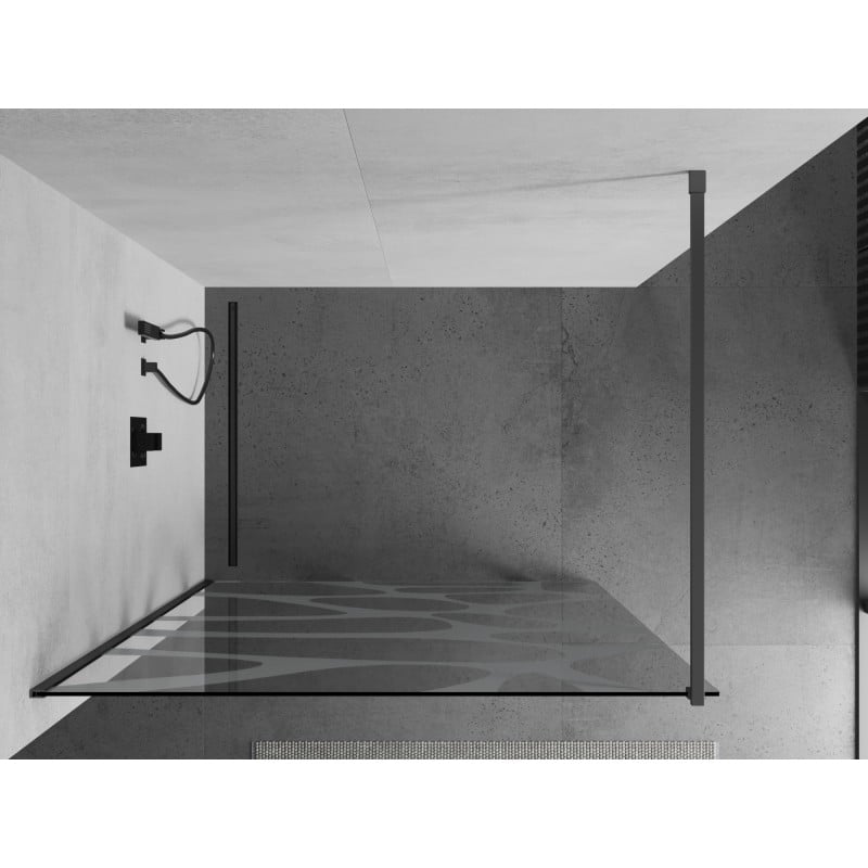 Mexen Kioto sprchová stěna Walk-in 110 x 200 cm, bílá vlna 8 mm, gun metal - 800-110-101-95-97