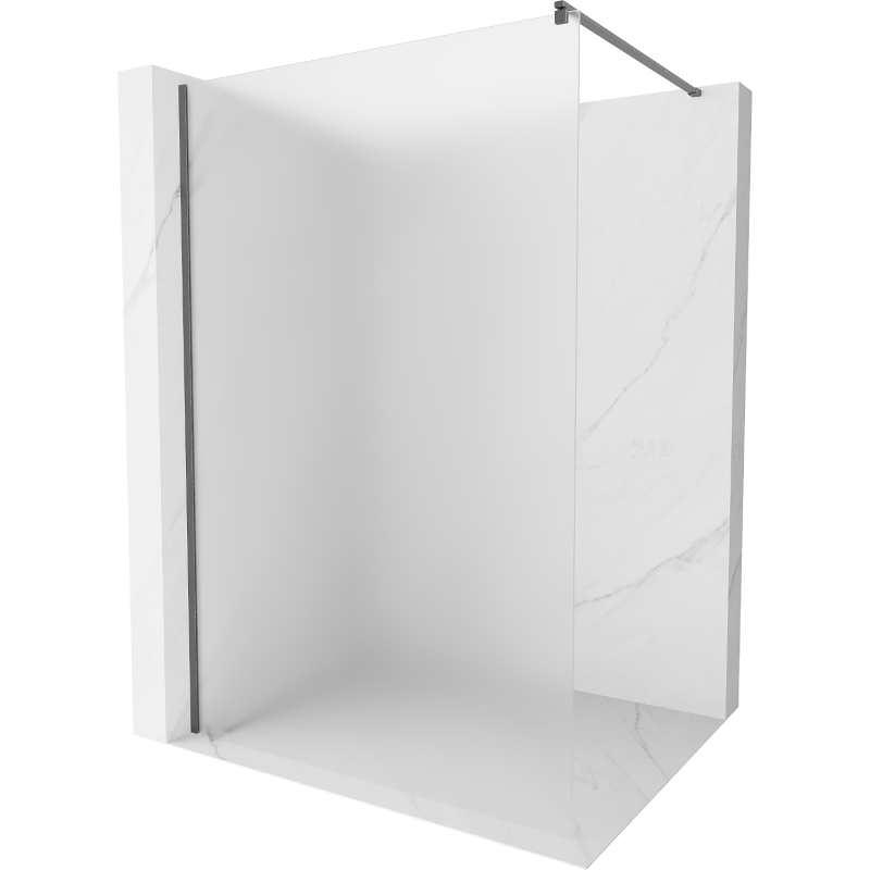 Mexen Kioto sprchová stěna Walk-in 70 x 200 cm, matné sklo 8 mm, kartáčovaná zbraňová šedá - 800-070-101-66-30