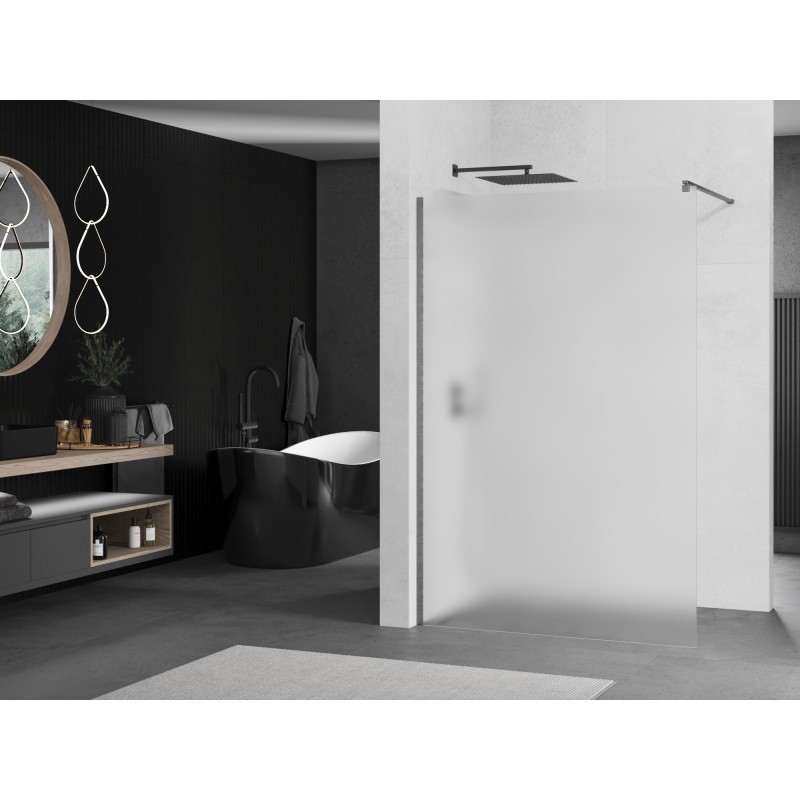 Mexen Kioto sprchová stěna Walk-in 120 x 200 cm, mrazivá úprava 8 mm, kartáčovaný gun gray - 800-120-101-66-30