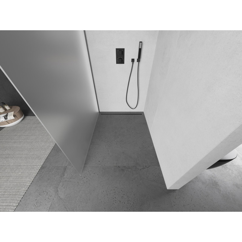 Mexen Kioto sprchová stěna Walk-in 120 x 200 cm, mrazivá úprava 8 mm, kartáčovaný gun gray - 800-120-101-66-30