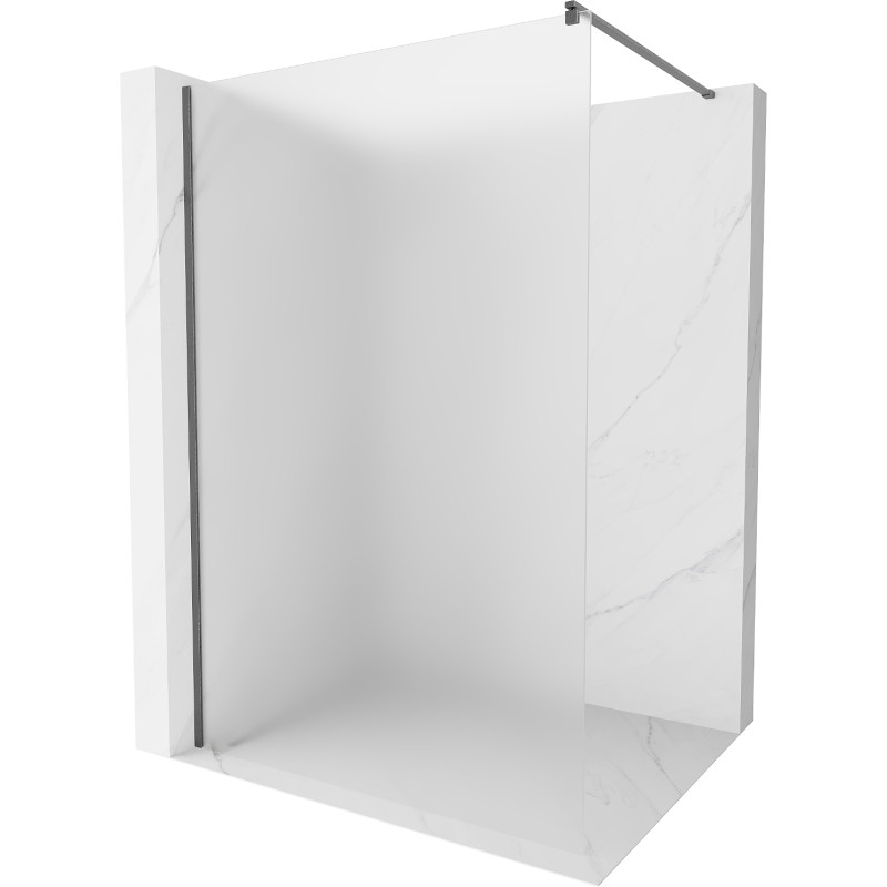 Mexen Kioto sprchová stěna Walk-in 120 x 200 cm, mrazivá úprava 8 mm, kartáčovaný gun gray - 800-120-101-66-30