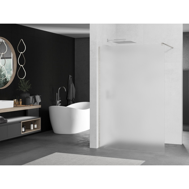 Mexen Kioto sprchová stěna Walk-in 100 x 200 cm, matné sklo 8 mm, kartáčovaný nikl - 800-100-101-97-30
