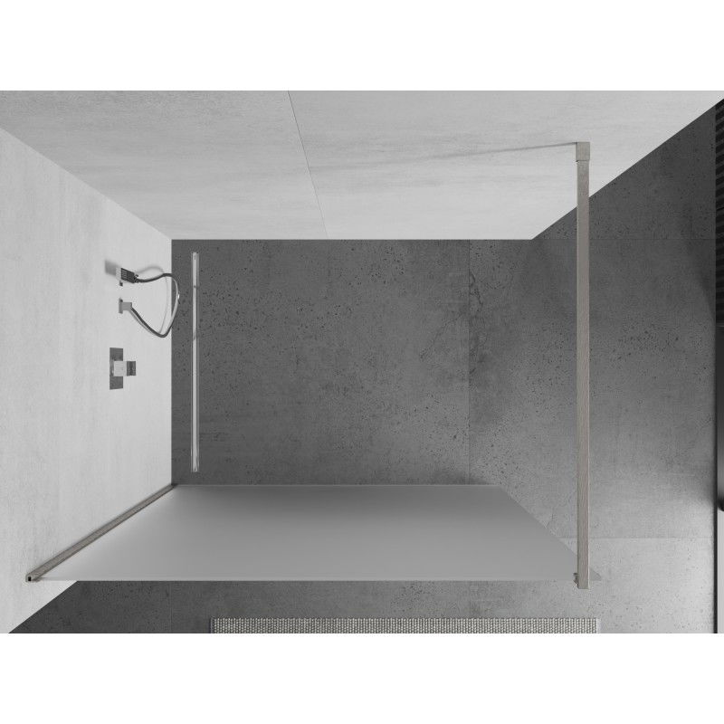 Mexen Kioto sprchová stěna Walk-in 100 x 200 cm, mrazivý 8 mm, kartáčovaný nikl - 800-100-101-97-30