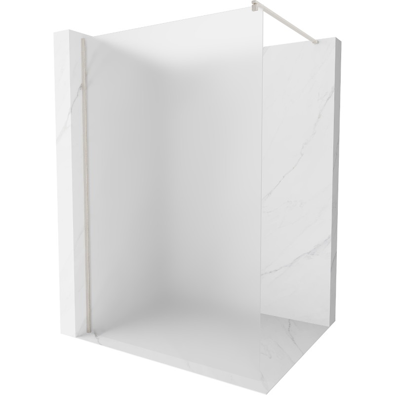 Mexen Kioto sprchová stěna Walk-in 100 x 200 cm, matné sklo 8 mm, kartáčovaný nikl - 800-100-101-97-30