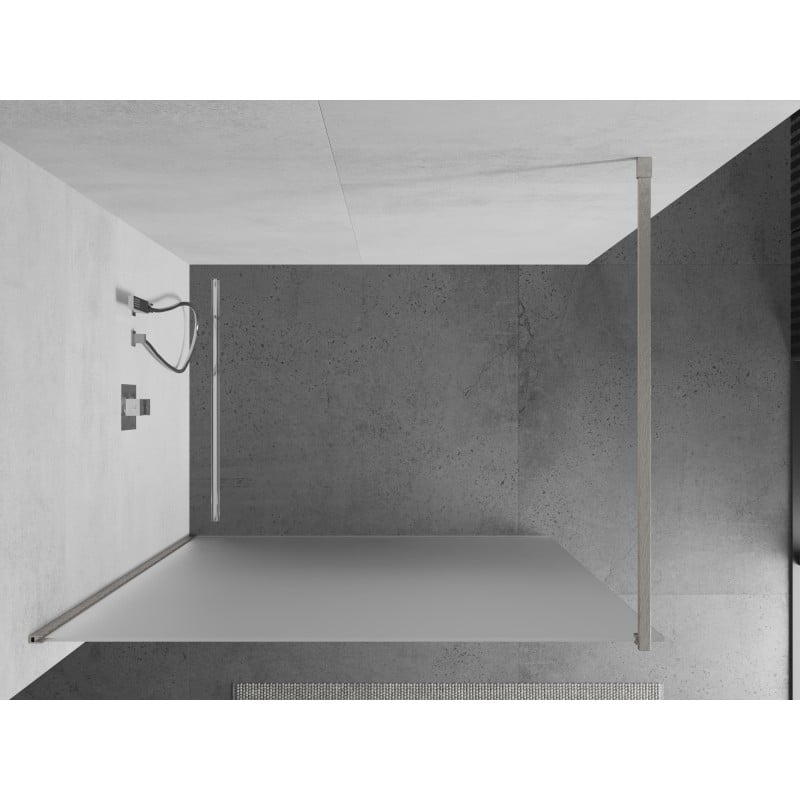 Mexen Kioto sprchová stěna Walk-in 130 x 200 cm, matná 8 mm, kartáčovaný nikl - 800-130-101-97-30