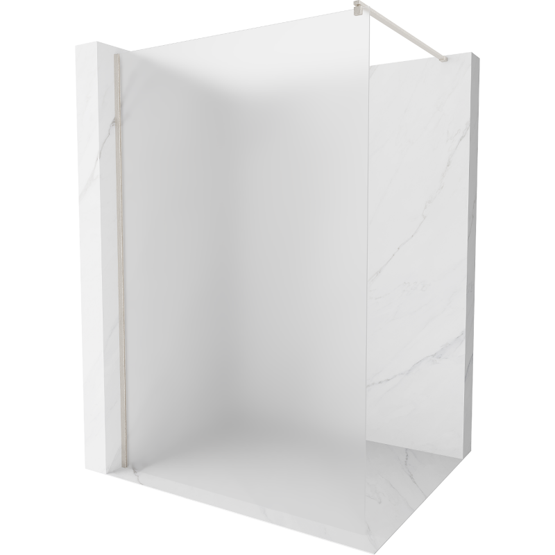 Mexen Kioto sprchová stěna Walk-in 130 x 200 cm, matná 8 mm, kartáčovaný nikl - 800-130-101-97-30