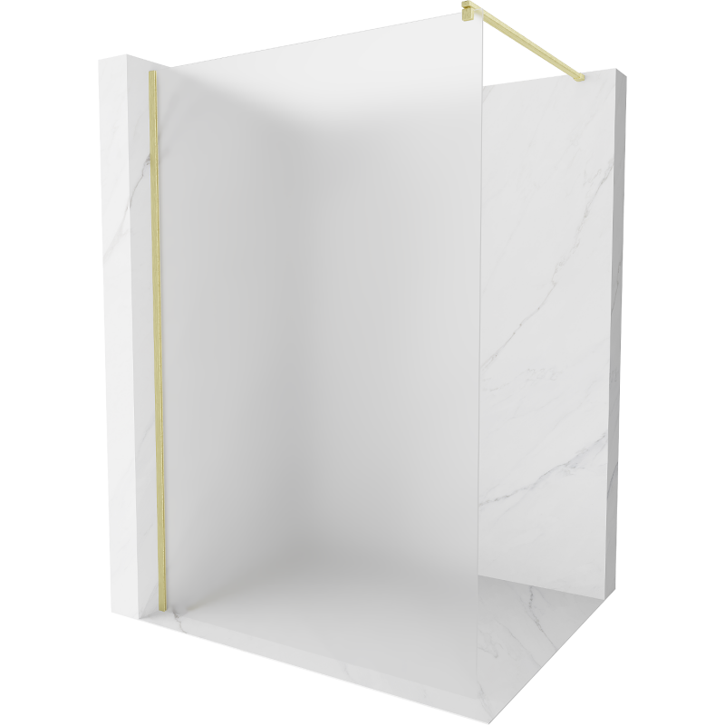 Mexen Kioto sprchová stěna Walk-in 140 x 200 cm, matná 8 mm, zlatá kartáčovaná - 800-140-101-55-30