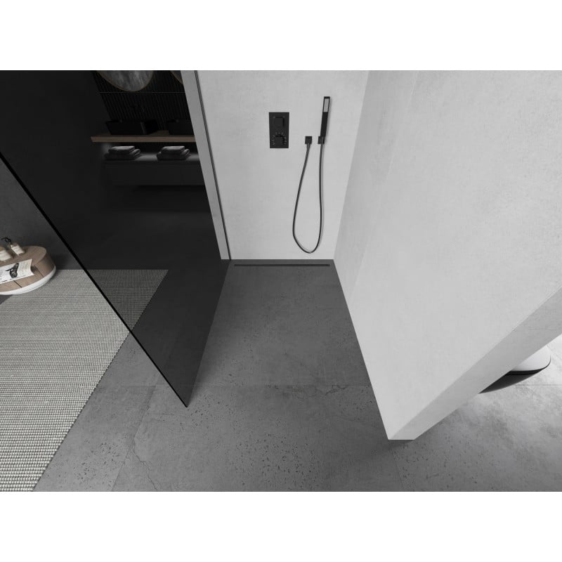 Mexen Kioto L sprchová stěna Walk-in 110 x 200 cm, grafit, gun metal - 800-110-103-95-40