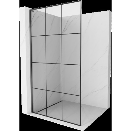 Mexen Kioto L sprchová stěna Walk-in 100 x 200 cm, černý vzor, gun metal - 800-100-103-95-77