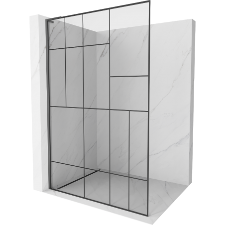 Mexen Kioto L sprchová stěna Walk-in 90 x 200 cm, černý vzor, gun metal - 800-090-103-95-78