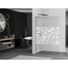 Mexen Kioto L sprchová stěna Walk-in 90 x 200 cm, bílý vzor, gun metal - 800-090-103-95-85
