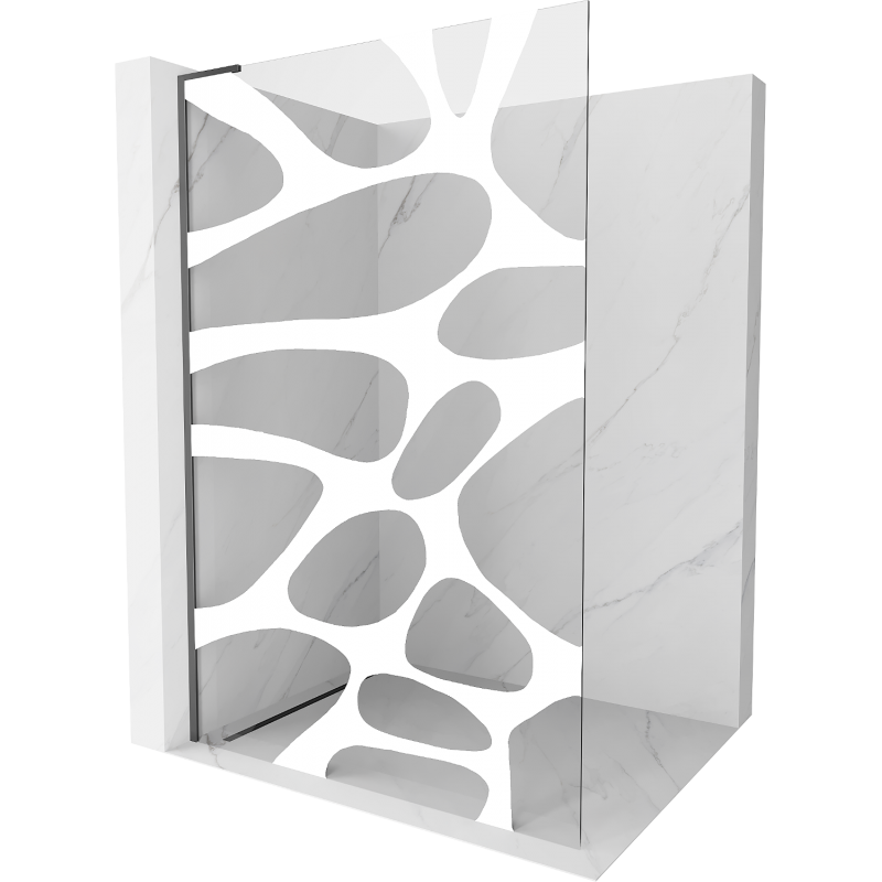 Mexen Kioto L sprchová stěna Walk-in 80 x 200 cm, bílá vlna, gun metal - 800-080-103-95-97