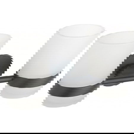 Mexen Tiber dvojitý držák na zubní kartáčky, černý - 7050552-70