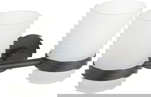 Mexen Tiber dvojitý držák na zubní kartáčky, černý - 7050552-70