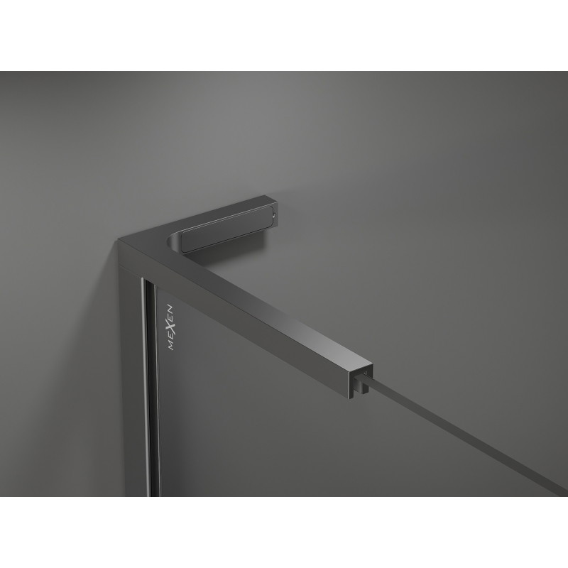 Mexen Kioto L sprchová zástěna Walk-in 110 x 200 cm, černý rám, gun metal - 800-110-103-95-70