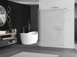 Mexen Kioto sprchová stěna volně stojící 120 x 200 cm, proužky 8 mm, kartáčovaný nikl - 800-120-002-97-09