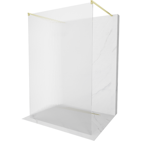 Mexen Kioto volně stojící sprchová stěna 110 x 200 cm, pruhy 8 mm, zlatý kartáčovaný - 800-110-002-55-09