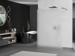 Mexen Kioto volně stojící sprchová stěna 100 x 200 cm, matné sklo 8 mm, gun metal - 800-100-002-95-30