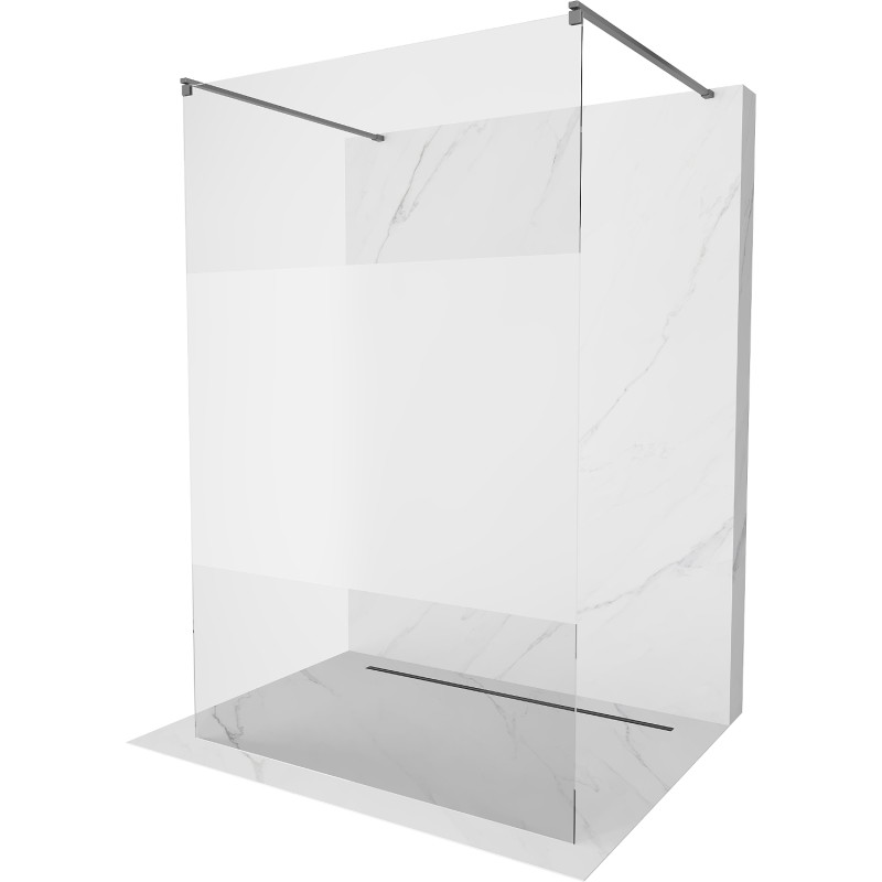 Mexen Kioto volně stojící sprchová stěna 110 x 200 cm, transparentní/matová 8 mm, gun metal - 800-110-002-95-35