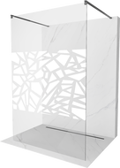 Mexen Kioto samostatně stojící sprchová stěna 130 x 200 cm, bílý vzor 8 mm, gun metal - 800-130-002-95-85