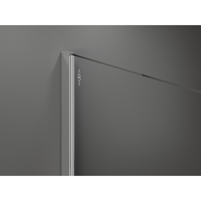 Mexen Kioto sprchová stěna Walk-in 90 x 200 cm, černý rámeček 8 mm, chrom - 800-090-101-01-70