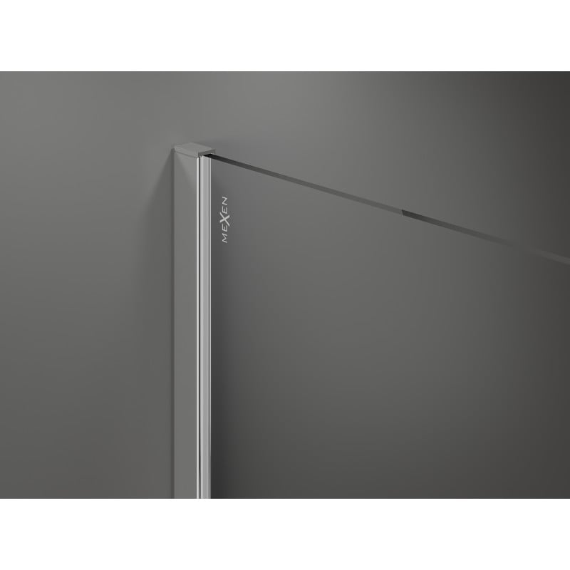 Mexen Kioto sprchová zástěna Walk-in 130 x 200 cm, černý rám 8 mm, chrom - 800-130-101-01-70