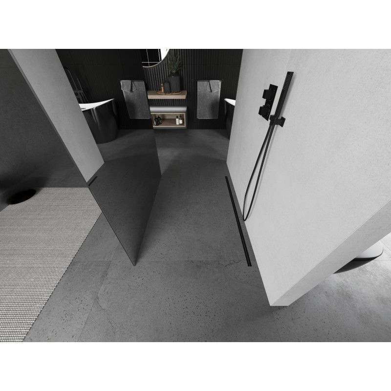 Mexen Kioto volně stojící sprchová stěna 130 x 200 cm, zrcadlo 8 mm, gun metal - 800-130-002-95-50