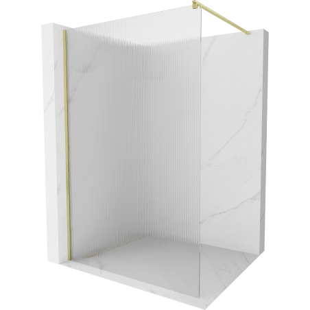 Mexen Kioto sprchová stěna Walk-in 120 x 200 cm, pruhy 8 mm, zlatá kartáčovaná - 800-120-101-55-09