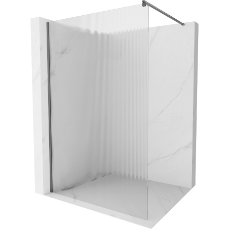 Mexen Kioto sprchová stěna Walk-in 110 x 200 cm, proužky 8 mm, gun metal - 800-110-101-95-09