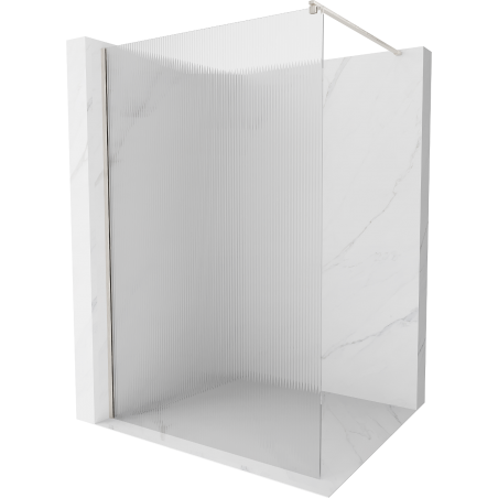 Mexen Kioto sprchová stěna Walk-in 70 x 200 cm, pruhy 8 mm, kartáčovaný nikl - 800-070-101-97-09