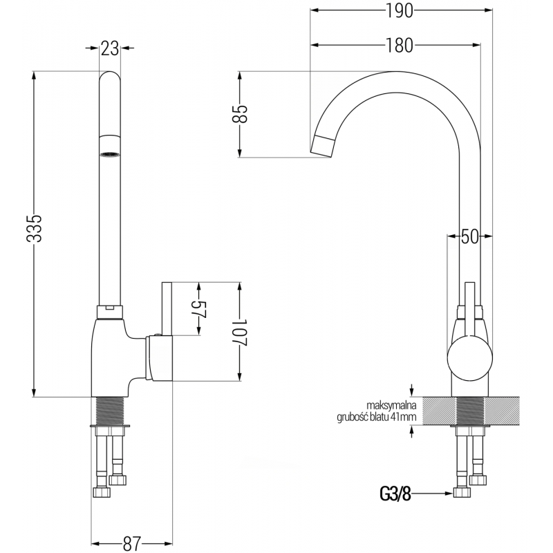 Mexen Diego granitový dřez 1-komorový s kuchyňskou baterií Telma, bílý - 6512-20-670200-20