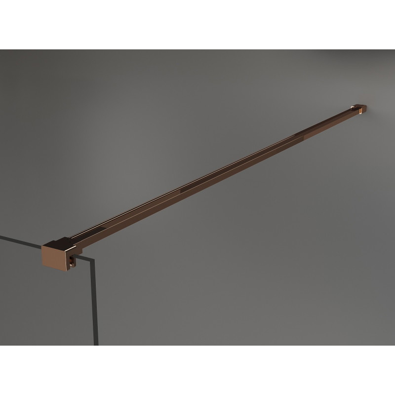 Mexen Kioto sprchová stěna 140 x 200 cm, pruhy 8 mm, růžové zlato - 800-140-101-60-09