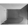 Mexen Kioto-R L zaoblená sprchová stěna Walk-in 90 x 200 cm, transparentní, bílá - 800-090-103-20-06