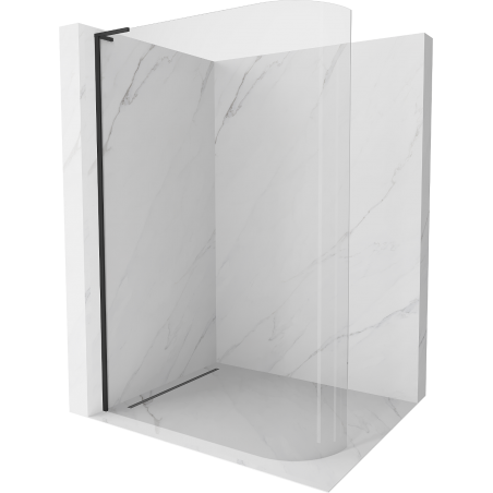 Mexen Kioto-R L oblouková sprchová zástěna Walk-in 110 x 200 cm, transparentní, černá - 800-110-103-70-06