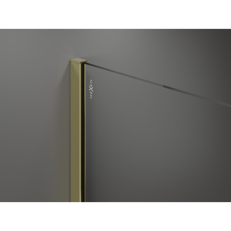 Mexen Kioto sprchová stěna Walk-in 110 x 200 cm, černý rám 8 mm, zlatá - 800-110-101-50-70