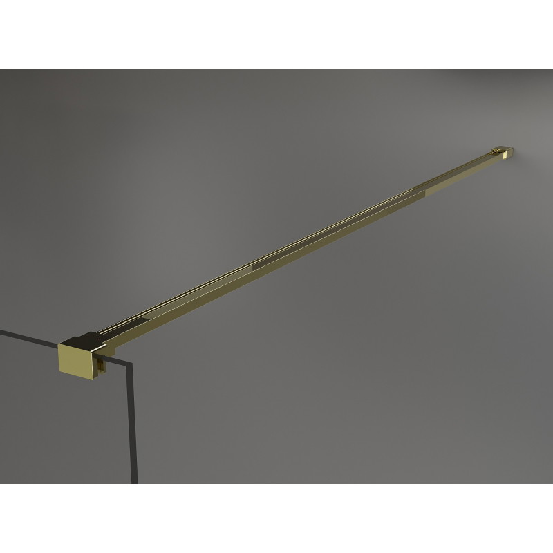 Mexen Kioto sprchová stěna Walk-in 140 x 200 cm, pruhy 8 mm, zlatá - 800-140-101-50-09