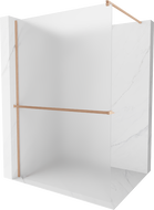 Mexen Kioto+ sprchová stěna s poličkou Walk-in 80 x 200 cm, mražené sklo, kartáčovaná měď - 800-080-121-65-30