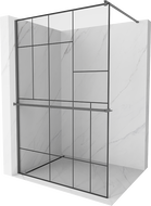 Mexen Kioto+ sprchová stěna s poličkou Walk-in 90 x 200 cm, černý vzor, gun metal - 800-090-121-95-78