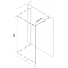 Mexen Kioto sprchová stěna Walk-in 120 x 80 cm, černý rám, bílá - 800-120-212-20-70-080