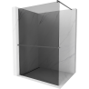 Mexen Kioto+ sprchová stěna s policí Walk-in 130 x 200 cm, grafit, kartáčovaný gun gray - 800-130-121-66-40