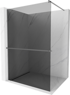 Mexen Kioto+ sprchová zástěna s policí Walk-in 70 x 200 cm, grafit, gun metal - 800-070-121-95-40