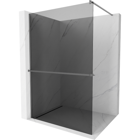 Mexen Kioto+ sprchová zástěna s poličkou Walk-in 100 x 200 cm, grafit, gun metal - 800-100-121-95-40