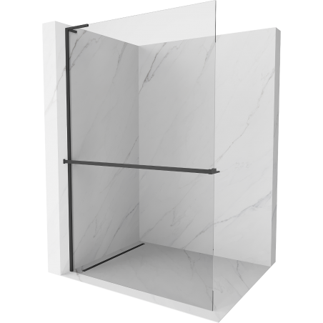 Mexen Kioto+ L sprchová stěna s policí Walk-in 110 x 200 cm, transparentní, černá - 800-110-123-70-00