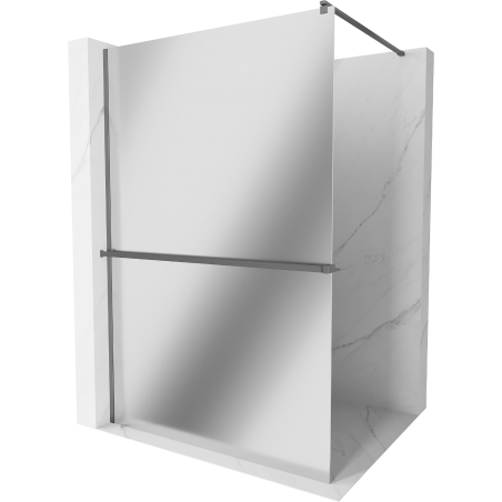 Mexen Kioto+ sprchová stěna s poličkou Walk-in 110 x 200 cm, zrcadlo, gun metal - 800-110-121-95-50