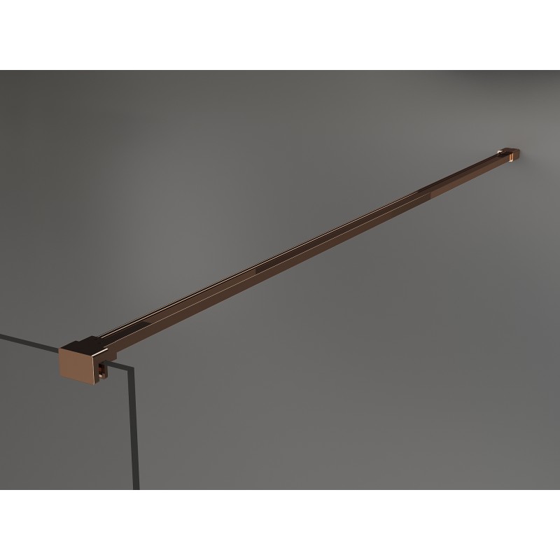Mexen Kioto sprchová stěna Walk-in 90 x 200 cm, transparentní/matné 8 mm, růžové zlato - 800-090-101-60-35