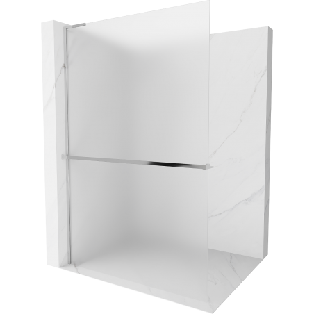 Mexen Kioto+ L sprchová stěna s policí Walk-in 120 x 200 cm, námraza, chrom - 800-120-123-01-30